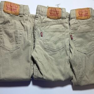 Levi Strauss Pull On Khaki Pants Kids 5T Tan Good Elastic Waist Chino Bundle